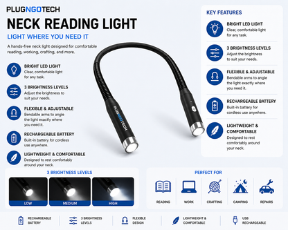 Portable shoulder neck reading light