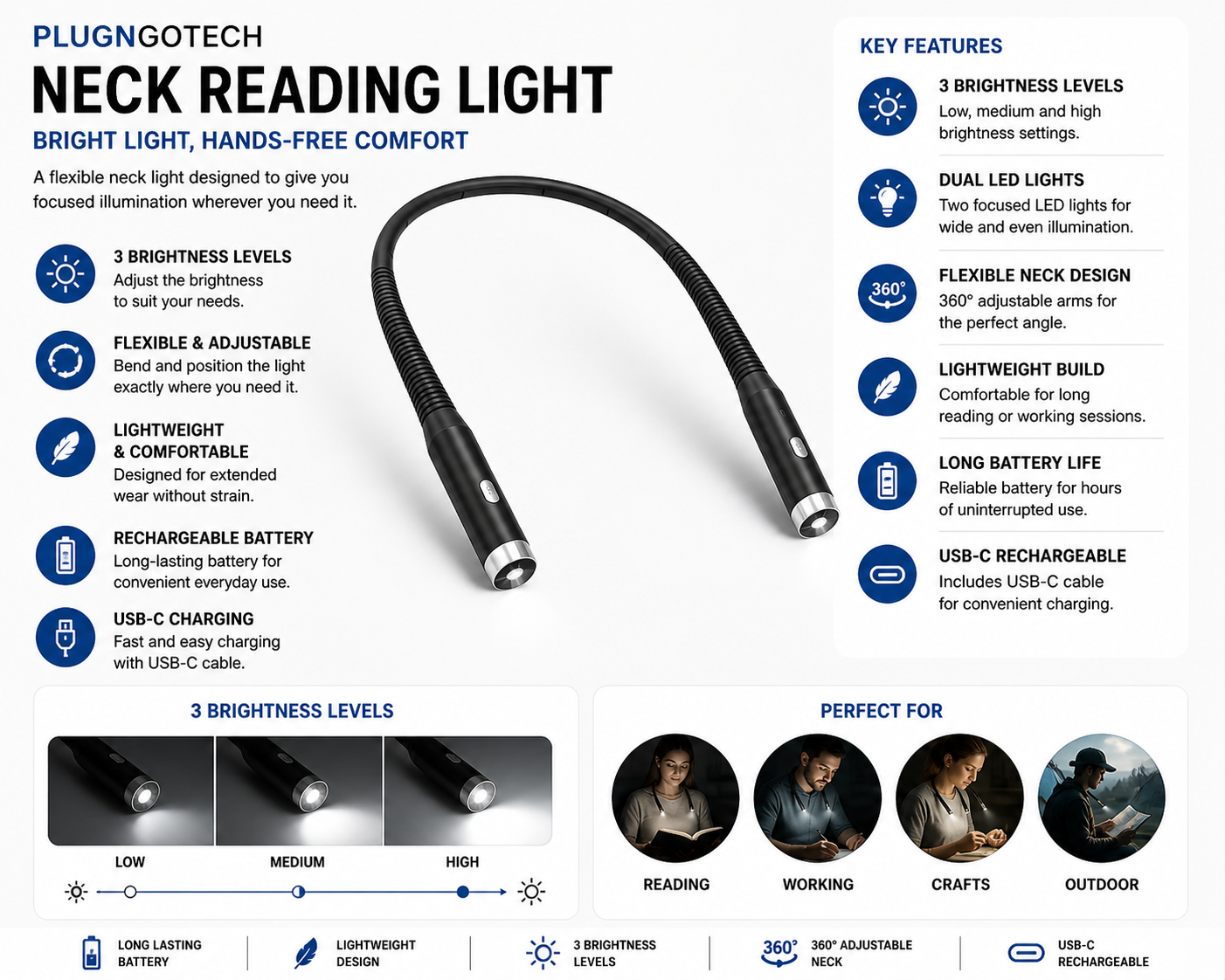shoulder neck reading light